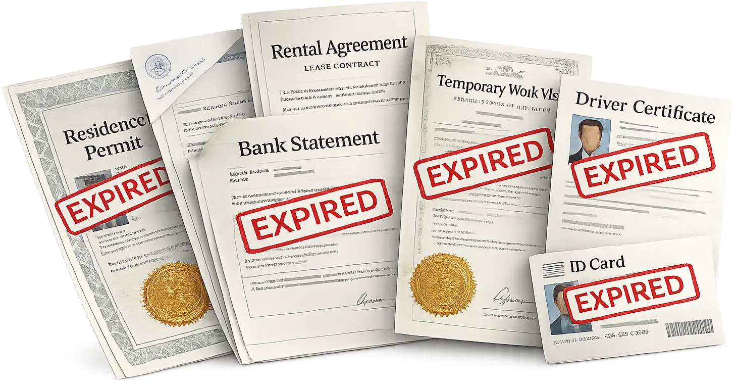 Bar chart illustrating the rate of missed document renewal deadlines among expats.